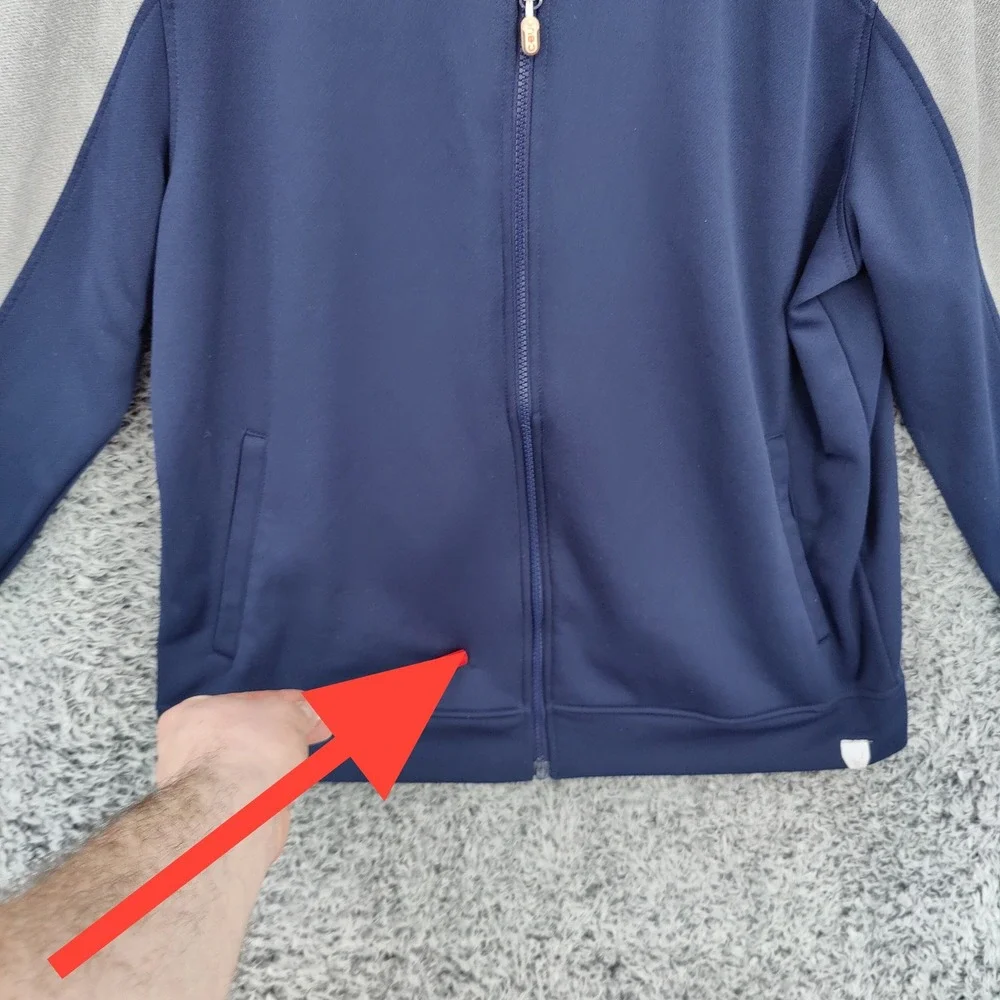 C-BUK by Cutter & Buck Mens Pop Fly Full Zip Jacket Large Blue Gray Colorblock